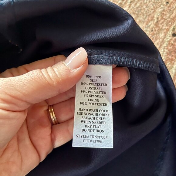 Connected Apparel Navy Blue Sheath Dress with Gold Embroidered Design – Sz 8 #49 - Picture 6 of 6